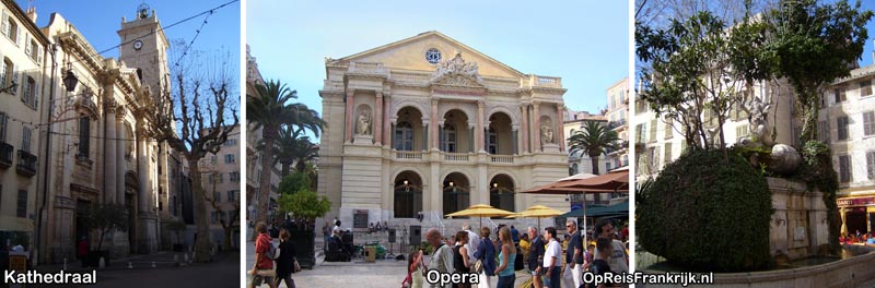 Toulon kathedraal, opera, fontein Puget