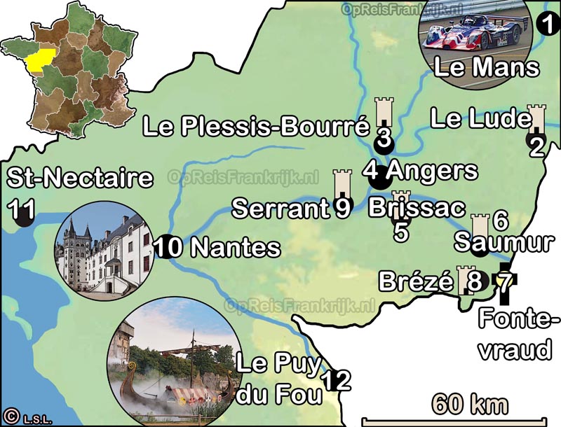 Pays de la Loire kaart
