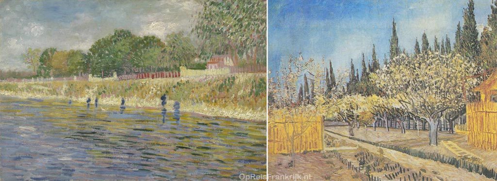 Vincent Van Gogh; landschap Parijs t.o.v. Provence