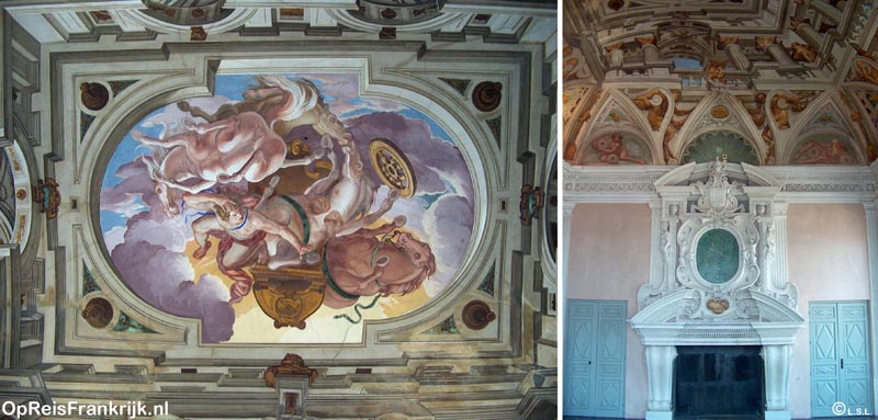 chateau Grimaldi; plafondschilderingen Carlone