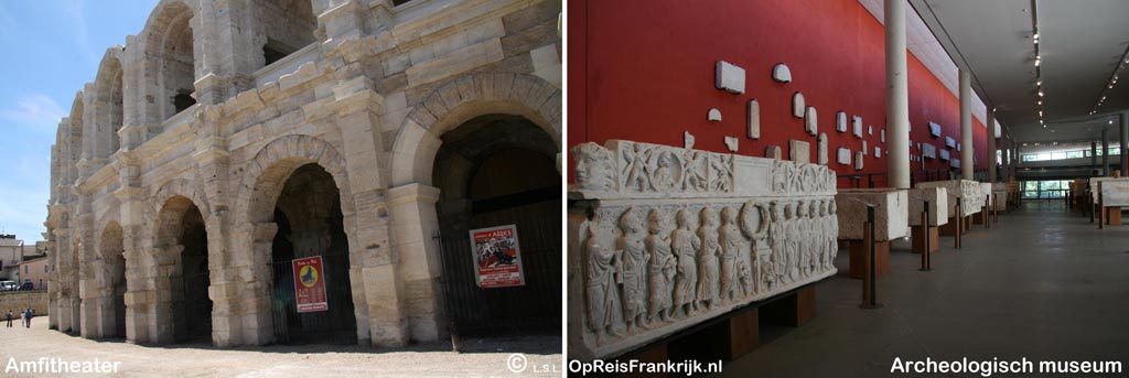 Romeinse bezienswaardigheden Arles; amfitheater en archeologisch museum