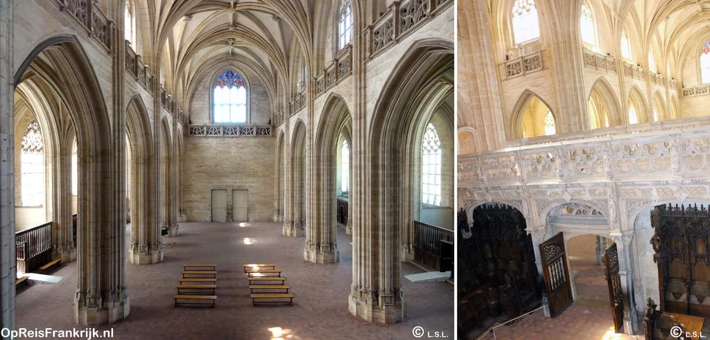 interieur + doksaal van de kloosterkerk van Nicolaas van Tolentijn te Bourg-en-Bresse