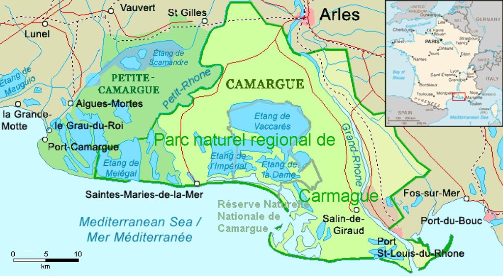 Kaart Camargue